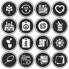 16 pack of constitute  filled web icons set