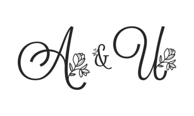 A&U floral ornate letters wedding alphabet characters