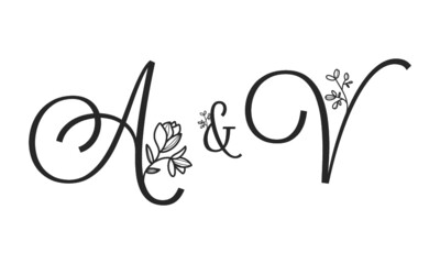 A&V floral ornate letters wedding alphabet characters
