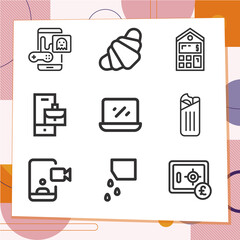 Simple set of 9 icons related to sin