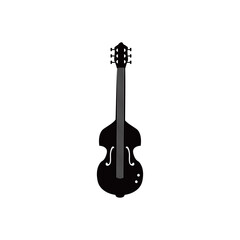 Fototapeta premium guitar electric instrument with ornament black and white style icon vector design