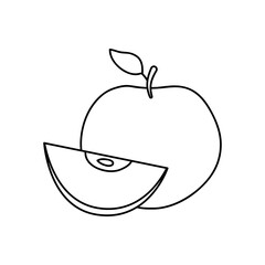 apple fruit icon, line style