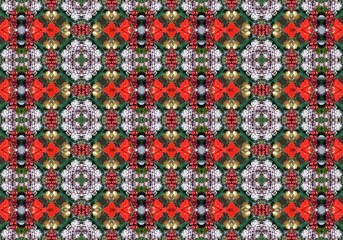 Fototapeta na wymiar Christmas background tile red green and white color illustration