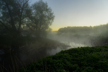 morning mist over the river