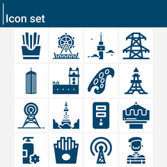 Simple set of paris related filled icons.
