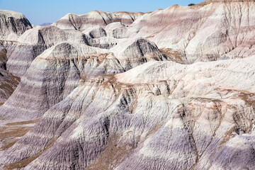 Landscape view of the beautifully colorful mounds in Petrified Forest National Park (Arizona).