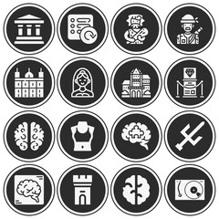 16 pack of historical  filled web icons set
