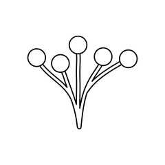 dry berries leaf icon, line style