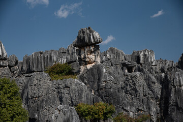 February 2019, Kuniming, Yunnan Stone Forest Geological Park, Shilin County. The Kunming Stone Forest, Shilin in Chinese, is a spectacular set of limestone groups and the representative of the karst