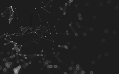 Abstract background. Molecules technology with polygonal shapes, connecting dots and lines....