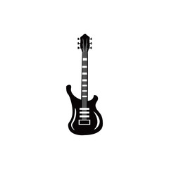 Naklejka premium guitar acoustic instrument black and white style icon vector design