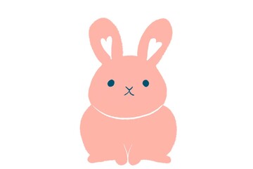 シンプルでポップなかわいいうさぎ