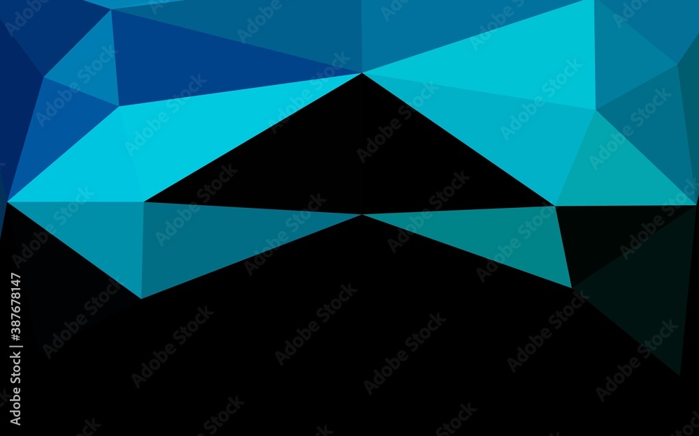 Wall mural light blue, green vector polygon abstract layout.