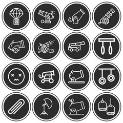 16 pack of ammunition  lineal web icons set