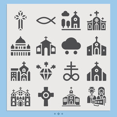 Fototapeta premium Simple set of praise related filled icons.