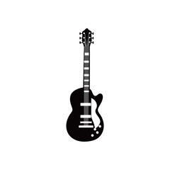 guitar electric instrument black and white style icon vector design