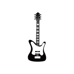 guitar acoustic instrument black and white style icon vector design