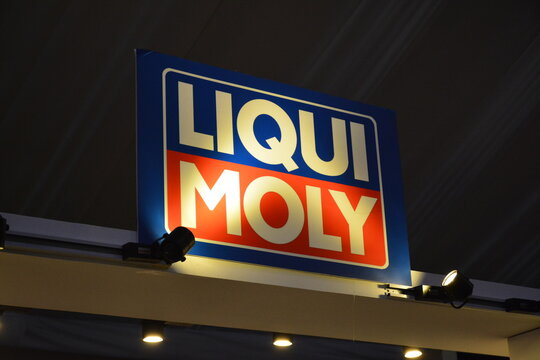Liqui Moly sign at Manila International Auto Show in Pasay, Philippines