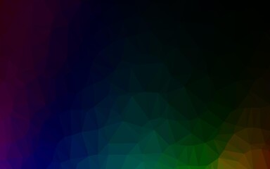 Fototapeta premium Dark Multicolor, Rainbow vector polygon abstract backdrop.