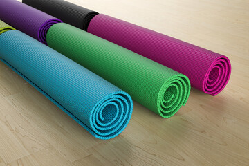 Colorful yoga mats