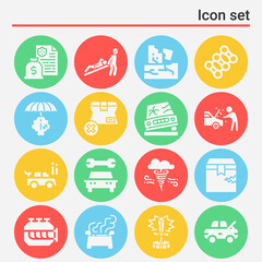 16 pack of repaired  filled web icons set