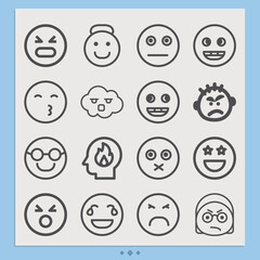Simple set of jealousy related lineal icons.
