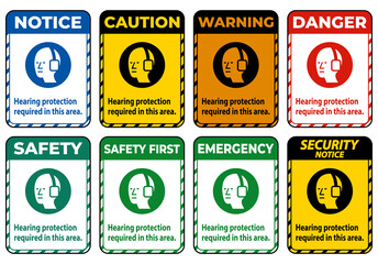 Hearing Protection Required In This Area with Symbol