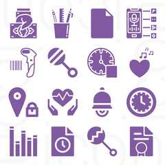 16 pack of instrument  filled web icons set