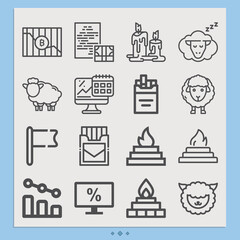 Simple set of sacrifice related lineal icons.