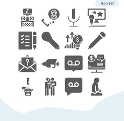 Simple set of petition related filled icons.