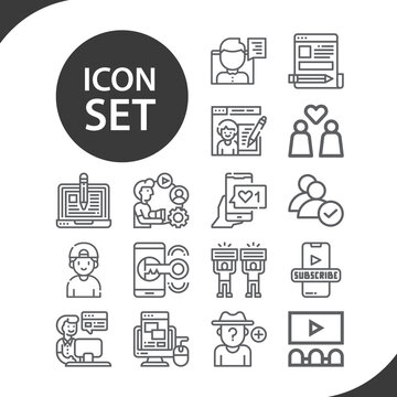 Simple set of masses related lineal icons.