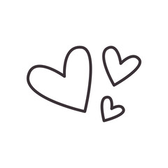 Hearts daily sticker line style icon vector design