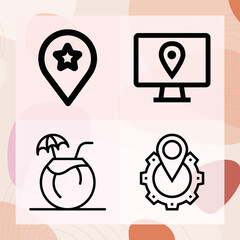 Simple set of positions related lineal icons