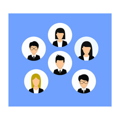 business people inside circles, team, employee, entrepreneur