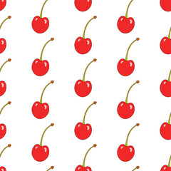 Cherry seamless pattern design. Cherry fruit pattern background. Fruit seamless pattern isolated.