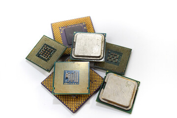 computer cpu on white background