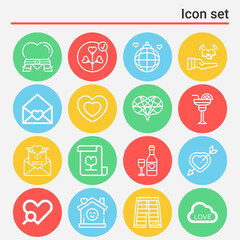 16 pack of languages  lineal web icons set