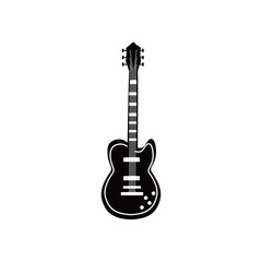 Naklejka premium guitar electric instrument black and white style icon vector design