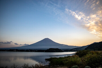 河口湖の大石公園からの富士山