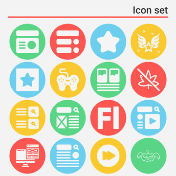 16 pack of principal  filled web icons set