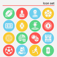 16 pack of blocking  filled web icons set