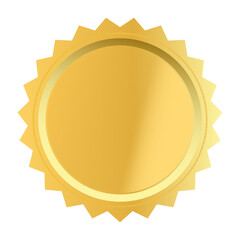 blank award with golden icon on white background. golden award medal sign. golden label symbol. flat style.