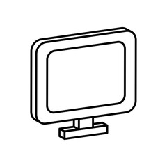 computer monitor icon, line style