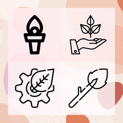 Simple set of electric lamp related lineal icons
