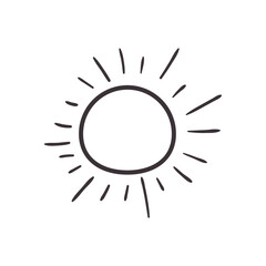 sun daily sticker line style icon vector design