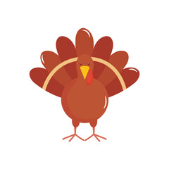 cartoon turkey icon, flat style