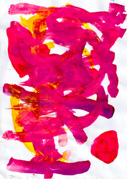 Grunge Scribbles. Hand Drawn Multicolor Scrawl Sketch. Works of Child. Childs Drawing. Hand Made Hued Freehand Drawing.