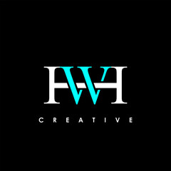 HW Letter Initial Logo Design Template Vector Illustration	
