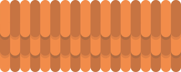 Orange colored roof tiles isolated on white background. Roofing building material. Flat infographics. Vector illustration. - obrazy, fototapety, plakaty