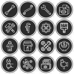 16 pack of damages  lineal web icons set